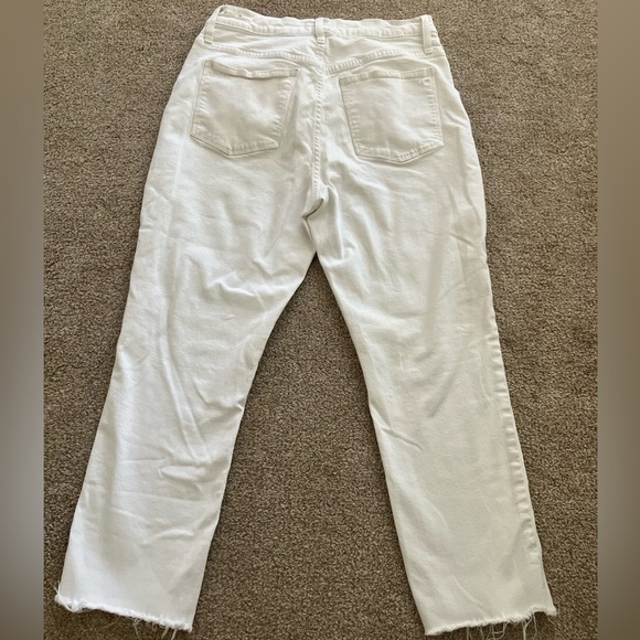 Madewell‎ White High Rise Slim Crop Boyfriend Raw Hem Jeans Size 29 - Picture 4 of 6